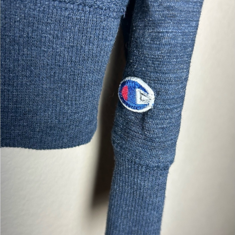 Champion French Terry Pullover Crewneck Sweatshirt Mens Size S Blue Authentic - Picture 5 of 7